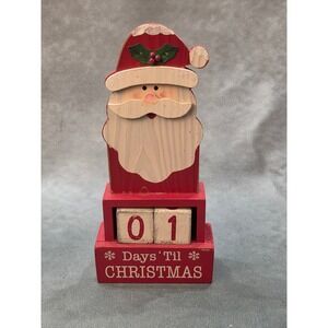 Rite Aid Santa Wooden Christmas Advent Calendar Countdown Blocks Holiday Decor